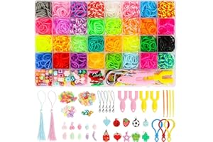 Zestaw gumek do tkania LIASDIVA, elastyczne pętelki z akcesoriami do bransoletek, zestaw pudełkowy gumek do tkania dla chłopców, dziewczynek, dzieci