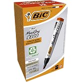 BIC Intensity Marker 2300 Kesik U&ccedil;lu Permanent Mark&ouml;r Kırmızı 12'li Kutu, 3,7 mm ile 5,5 mm Kalın U&ccedil;, Kapağı 1 Ay A&ccedil;ık Kalsa 