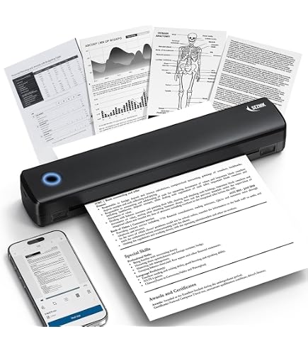 vretti P83 Portable Printers Wireless for Travel, A4 Portable