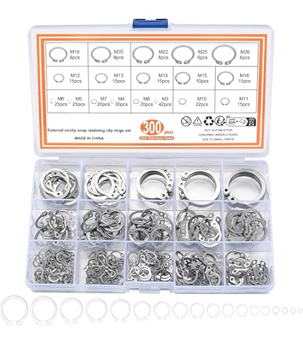 Kit Anelli Di Sicurezza Interni 160 Pezzi - Per Assi, Ingranaggi E Cuscinetti