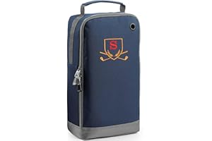 Always Looking Good Golf Shoe Bag with Monogrammed Embroidery Initial Letter Custom Embroidered Golf Boot Bag - Golf Gifts for Men (Navy, S)