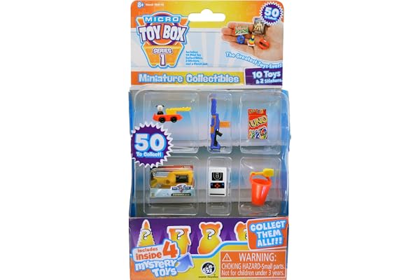 Worlds Smallest Micro Toy Box Série 1 Mini Objets de Collection, Lot de 10, Multi, Miniature