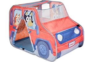 Official Bluey and Friends Pop Up Tent Kids Car Play Tent, Indoors and Outdoor Use Wendy House, 70cm x 100cm x 69cm