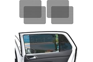 deemars 4PCS Sombrilla en la Ventana del Lado del Coche, Sticker de Auto Sombra para Bloquear el Sol Resplandor Calor Rayos UV, Reutilizable Lavable Sun Shade Universal para la Mayoría de Los Coches