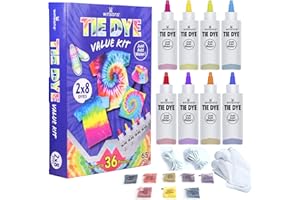 WINSONS Kit de teinture pour tissu 8 couleurs non toxiques permanentes pour enfants et femmes pour fête à la maison, activités de groupe créatives, cadeau à faire soi-même