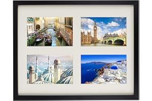 BD ART Ramka na zdjęcia, 28 x 35 cm, galeria zdjęć, z passe-partout i 4 wycięciami na zdjęcia 10 x 15 cm, czarna