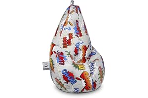 HAPPERS Puff Salón o Dormitorio Gigante Estampado Comic XXL con Relleno Incluido