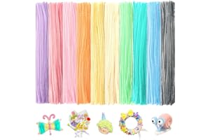 BULANGDE 500 Limpiapipas Pastel, Limpiapipas Manualidades de 30 cm, Pipe Cleaner, Tallos de Chenilla Suave y Mullido Material para Manualidades y Decoración (10 Colores Pastel)