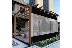 WZYJLyds Rideaux d'extérieur, parois latérales en bâche imperméable Transparente, Rideaux en bâche en PVC Transparent avec Fermeture éclair, Rideaux latéraux de tonnelle de pergola, auvents de Garage
