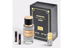 FRAGRANCES BY SASSO Tahara by Sasso - Cofanetto profumo di lusso | estratto di profumo 50 ml & muschio intimo donna 3 ml & 2 campioni offerti | profumo esclusivo rivitante il muschio Tahara | perfetto regalo per lei