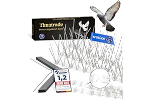 Timatrade®Premium Taubenspikes 3m effektiver Vogelschutz&Taubenabwehr| Edelstahl Spikes 12x25 cm,dezent& transparent,rostfrei&wetterfest| Balkon, Dach, Zaun,Fensterbank| Warentest Online 2024:SEHR GUT