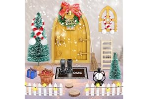 NHYDZSZ 19 Pezzi Porta Elfo Natale Kit Porta Gnomo Set di Decorazioni Natalizie in Miniatura Porta degli Elfi Natale Accessori Casa Elfo Natale in Miniatura Natale Decorazioni Casa