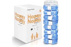 My Happy Nappy Ricariche Compatibili con Maialino Foppapedretti e Sistema di Smaltimento Pannolini Angelcare - 8 Sacchetti con Trattamento Anti-Odore e 1 Cestello Incluso