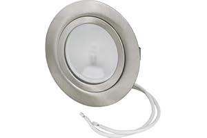JungesLicht - Möbeleinbaustrahler G4 12V 20W Halogen (dimmbar, LED geeignet) Bohrloch 55-58mm, Durchmesser 72mm, Einbautiefe 20mm, 11cm Anschlusskabel, inkl. Leuchtmittel, Möbelleuchte ultra flach