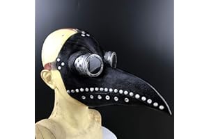 Achort MáScara Halloween Mascara de La Peste Negra,Falsa Piel Plaga Doctor MáScara Disfraz,Steampunk Costume GóTico,para Mardi Gras, Fiesta de MáScaras,Cosplay