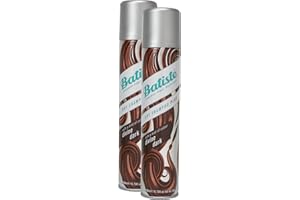Batiste Shampoing Sec Dry Shampooing Divine Dark avec une touche de couleur pour les cheveux noir et brun foncé, Cheveux frais pour tous types de cheveux, lot de 2 (2 x 200 ml)