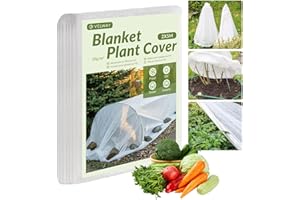 Velway 2x5m Protezione Antigelo per Piante - Tessuto Non Tessuto per Piante 30 G/M² Copertura Anti-Gelo Protezione Invernale per Ortaggi Protezione da Gelo e Freddo Blocca Uccelli e Insetti