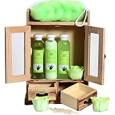BRUBAKER Cosmetics Bath Gift Set - Aloe Vera - Wooden Wardrobe (10 pieces) | Wooden Wardrobe (10 pieces)