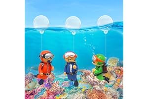 AUTOAU Decoration Aquarium 3 Pièces Plongeur Décoration Aquarium Flottantes Fish Tank Ornements, Mignon Petit Plongeur Deco Aquarium Accessoire pour Petits Moyens et Grands Bacs à Poissons