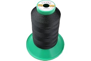 TUKAN-TEX Filo da cucito TYTAN 60 E 100% poliestere (1000 metri), set di filati per cucito (nero 2799)