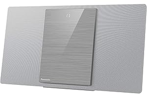 Panasonic SC-HC412EG-S Système Hi-Fi multi-sources micro-compact, CD, Bluetooth, Radio FM, DAB+, Lecture automatique AUX-IN, USB, Space Tune, LincsD-Amp, Audio de haute qualité, Montage mural, Argenté