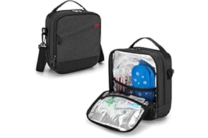 CURMIO Insulin Diabetiker Tasche, Insulin Kühltasche für Medikamente, Isoliert Reisetasche für Insulin und Diabetiker Zubehör (LEERE TASCHE, Patent Angemeldet), Schwarz