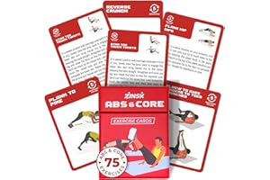 ZINSK Abs and Core Exercise Cards – 75+ Workout Cards to Help Build Core Strength, Stability, Outdoor, Work from Home Fitness Workout