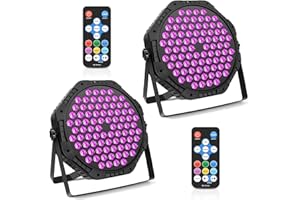 MOSFIATA Focos Par LED RGB 3 en 1 con 84 LEDs, Control DMX y Activación Sonido para Discoteca DJ Escenarios Fiesta Bodas Halloween, 2 Pcs