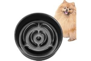 MOPANG Keramik-Slow-Feeder-Hundenäpfe für Kleine Rassen, Antischlingnapf für Katze und Kleine Hunde, Langsame Fütterung für Hunde Klein, Ø 16cm, 400ml, Dunkelgrau