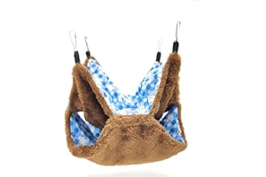RatsLive® Nagetier Hängematte/Kleintierbett für Ratten, Hamster, Chinchillas und Eichhörnchen 35 × 35 cm (Blau/Braun)