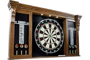 BARRINGTON BILLIARDS COMPANY Barrington Collection Bristle Dartboard Cabinet Set: Professional Hanging Classic Sisal Dartboard - Multiple Styles Available