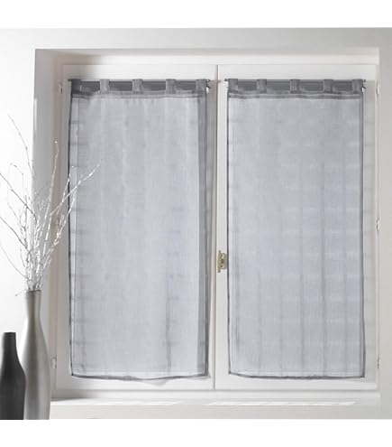 Coppia Tende Passanti Douceur D'Intérieur - Tulle Ricamato Sabbia, 2x60x120 Cm, Per Un'Aria Romantica In Casa - Foto 13