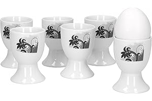 Van Well Black Flower – Plusieurs ensembles au choix Lot de 6 coquetiers.