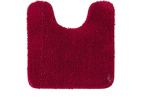 MIULEE Tapis de Toilette Antidérapant Tapis Absorbant Tapis Moelleux Microfibre Forme de U Rouge 50x50CM