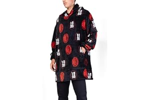 hermet Milan, Plaid con Maniche, Coperta Con Maniche e Cappuccio, Felpa da Casa con Cappuccio, Poncho Homewear, 100% Poliestere, Morbido e Caldo, Soft Touch, Taglia Unica, Prodotto Originale