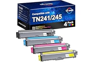 Uniwork Compatible Toner Cartridges for Brother TN-241/245 for Brother DCP-9020CDW DCP-9015CDW HL-3140CW HL-3150CDW HL-3170CDW MFC-9330CDW MFC-9140CDN MFC-9340CDW MFC-9130CW (Package may vary)