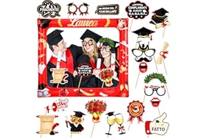 HOWAF 20pz Photo Booth Laurea Gadget & Cornice per Selfie, Cornice per Foto Props, Regalo per Decorazioni Laurea