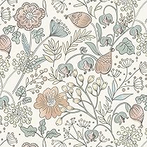 Fiula Zelfklevend Behang, Bloemen, Plakfolie, Vintage, Bloemenbehang, 44 Cm X 3 M, Groen, Beige, Behang, Wandbehang, Waterdicht, Vinyl, Plakbehang, Decoratieve Folie, Meubelfolie Voor Woonkamer