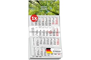 ‎PRIMUS-PRINT.DE PRIMUS PRINT 4-Monats Einblockkalender 2026 mit Schieber - Wandkalender zum Aufhängen - großer Monatskalender- inklusive Feiertagen - verschiedene Motive, verschiedene Sets [ 1x Bäume ]