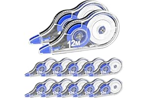 Frevoitna 12 Pièces Souriss Correcteur, Ruban Correcteurs, Grande Capacité, Tape Twist Rubans Correctrices, Roller Correction 12 Mètres, Refill Corrects Rubans, pour L'étude et Bureaus, Modèle Bleu