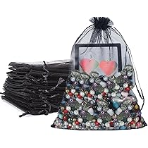 120 Sacchetti In Organza 10x15cm Nero - Per Gioielli, Regali, Matrimoni - Foto 8