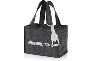 Nordstern Männerhandtasche aus Filz mit 6 Fächern incl. Flaschenöffner Vatertag, Geburtstag oder als Mitbringsel - 24 x 15 cm