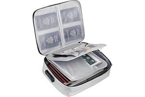 Lyxtiorn Ognioodporne pudełko na dokumenty Wodoodporny organizer na dokumenty A4 Teczka do przechowywania ważnych dokumentów, certyfikatów Bezpieczna torba-sejf z zamkiem