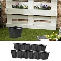 Pflanzkasten passend für Europaletten 12er Set aus Kunststoff Pflanzkübel Breite 14 cm (1 x 12er Set Pflanzkasten B14cm)