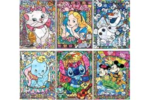 Kyduu 6 Piezas Diy 5D Diamond Painting, DIY 5D Kits de Pintura de Diamantes, Punto de Cruz Diamante, 5D Diamond Pintura, 5D Diy Pintura Diamante Taladro Completo Kit, Pintura con Diamantes