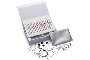 Set regalo KnitPro Deluxe: ferri circolari intercambiabili Zing (3,50-8,00 mm) con accessori