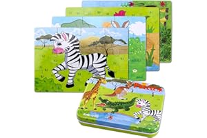 BBLIKE Puzzle dla dzieci, 64 sztuki, puzzle dla dzieci w wieku od 3 lat i starszych (zebra)