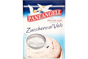 Paneangeli Zucchero al Velo, Zucchero a Velo per Decorare le Superfici di Dolci in Modo Semplice e Delicato e per Preparare Glasse, Zucchero Impalpabile con Amido di Mais, Vegano, Busta da 125 g