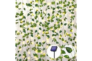 DAZZTIME Girlandy zewnętrzne światła słoneczne,Sztuczny bluszcz girlanda,Sztuczny bluszcz z łańcuchem światła,10m 100LED Girlanda Światła słoneczne,Wodoodporne Światła,do ogrodu,Taras,Boże Narodzenie(Kształt serca)