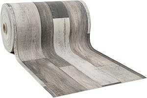 Giuri Tessuti - PASSATOIA per Cucina in Vinile - Tappeto Runner Antiscivolo e Lavabile in PVC - Largo 50 cm (320 CM, Timberlane Mocha)